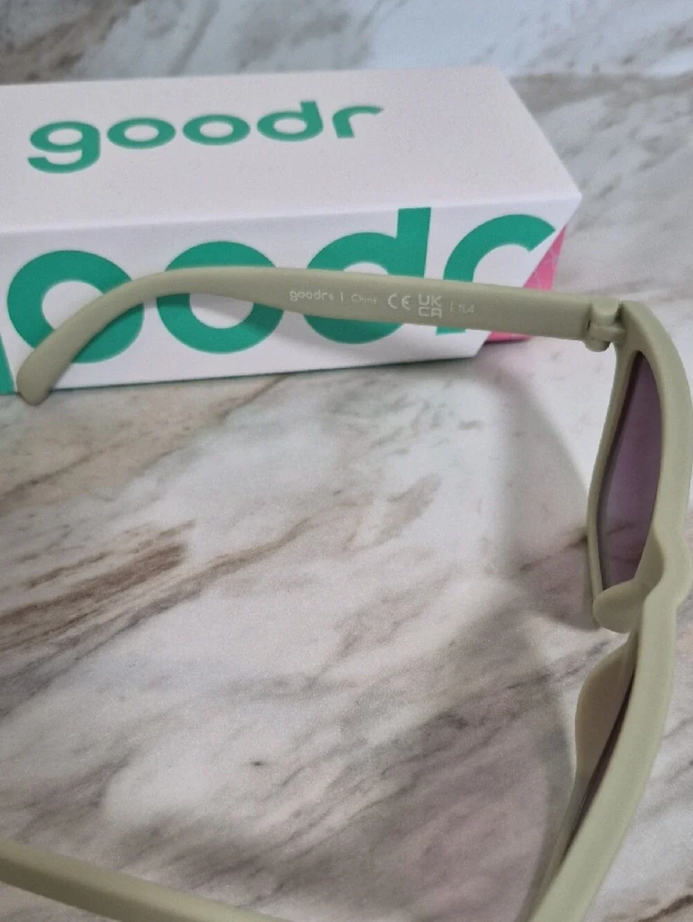 Goodr Men's Matte Light Green Sunglasses with Purple Lenses
